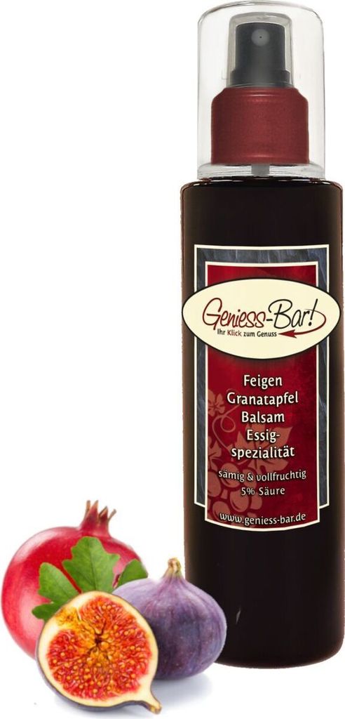 Feigen Granatapfel Balsam Essig - Spezialität Sprühflasche 0,26L balsamartig fruchtig & mild 5% Säure Pumpspray