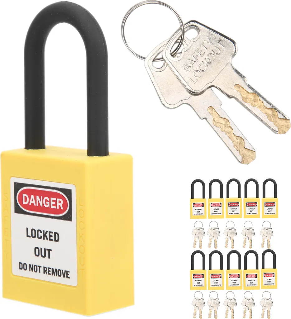 Lot de 10 cadenas de consignation 38mm jaune en nylon isolant PRO