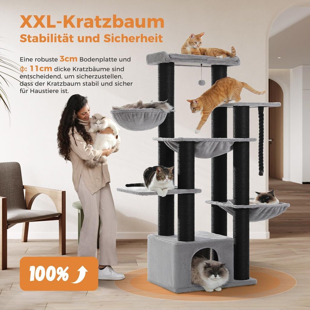 XXL Kratzbaum *sehr dicke Stämme 141cm Neu orders Kostenloser Versand