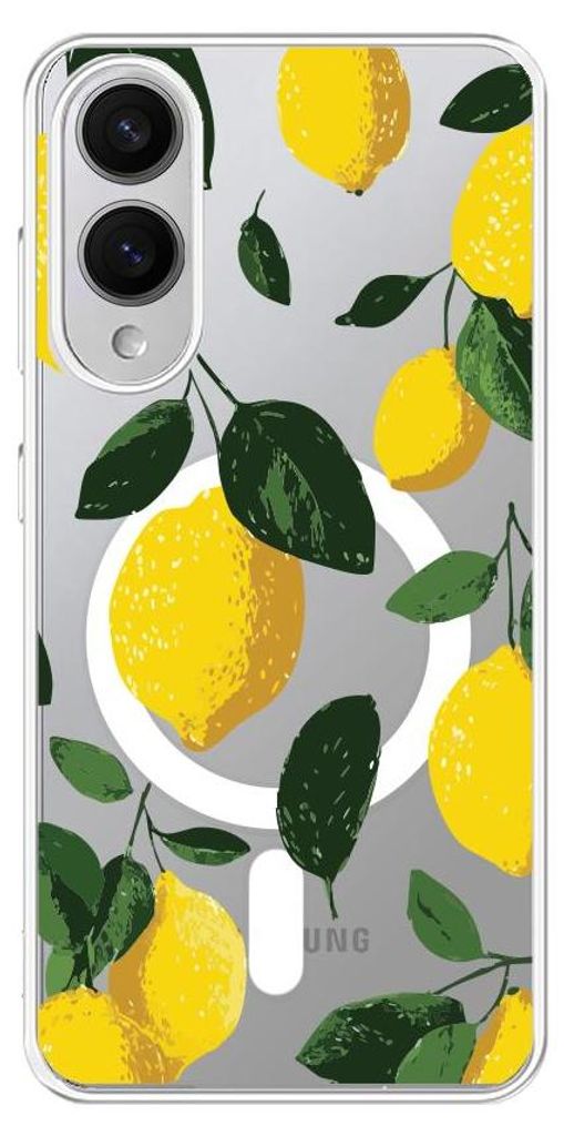 Hartschalenhülle für das Samsung Galaxy S25 Edge, kompatibel mit MagSafe, transparent, saftige Zitronen
