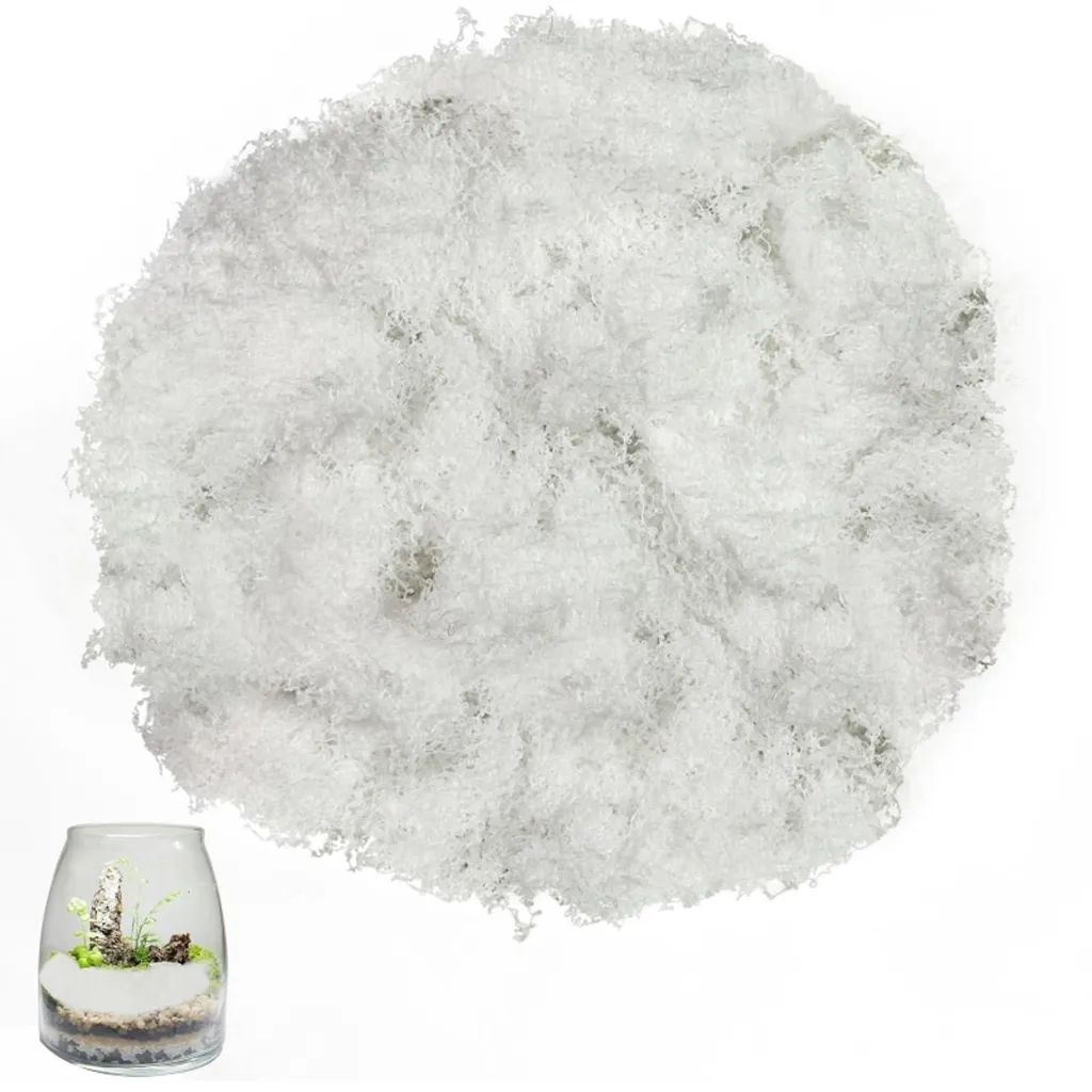 Mousse artificielle blanche pour mariage et modélisme, sachet de 200g