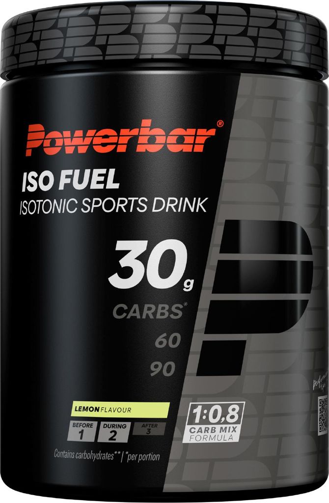 POWERBAR isotonischer Sports Drink Iso Fuel 30 Kohlenhydrate Black Line 608 g