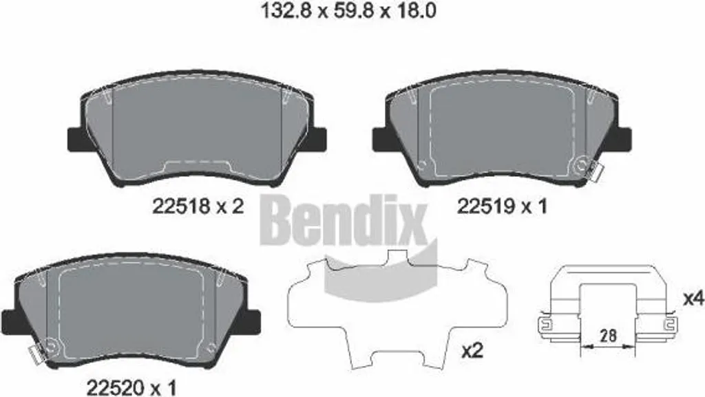 Plaquettes BENDIX BPD2317 Silencieuses et Performantes OE 58101F2A00