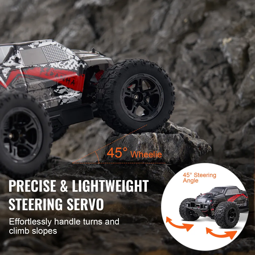 VEVOR Voiture Télécommandée 1:10 RC All Terrain 4WD 38km/h avec Wheelie