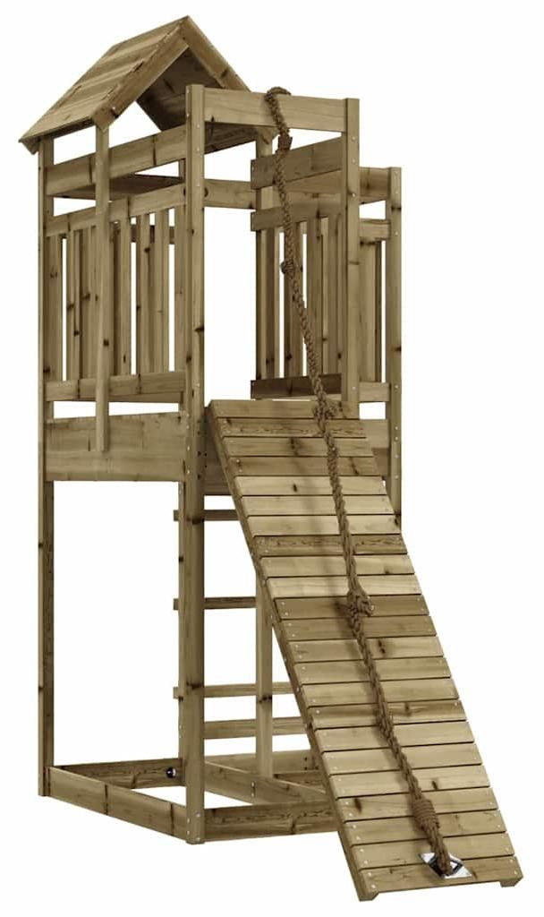 vidaXL Spielturm mit Kletterwand Imprägniertes Kiefernholz