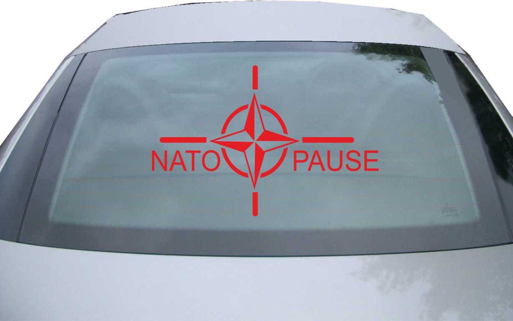 Indigos UG - Aufkleber Heckscheibe & Motorklappe DE2636 - rot - 600x400 mm - Nato pause - Nato break - Auto Scheiben Fenster Heckklappe Tuning Raci...