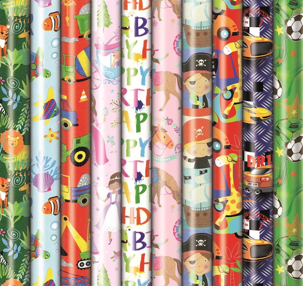 Geschenkpapier Kinder 2m x 0,7 m - 10 Rollen Produktbild 1