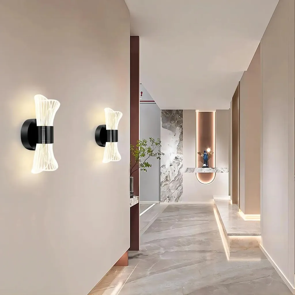 Lampe murale LED design noir avec intensité réglable et 3 modes de blanc - 7