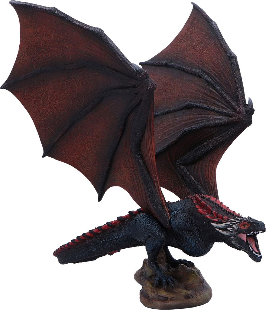A dragon figurine on a rock base.