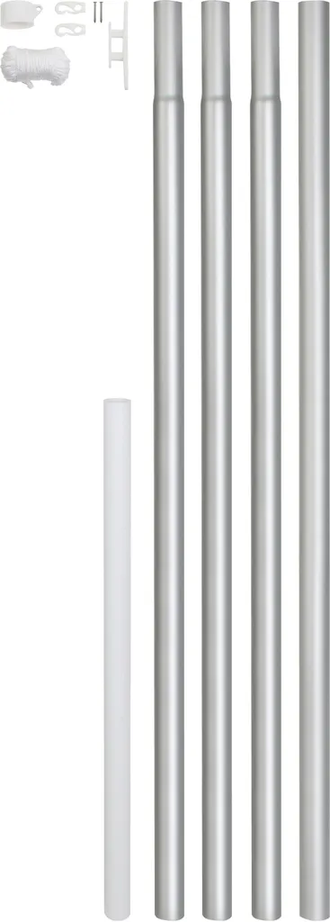 Mât de pavoisement fixe cylindrique en aluminium à sceller haut. 6m20