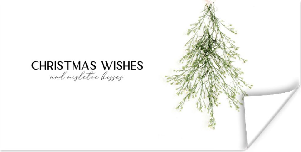 MuchoWow Poster Weihnachten - Dekorationen - Weihnachtsbaum 150x75 cm - ohne Rahmen