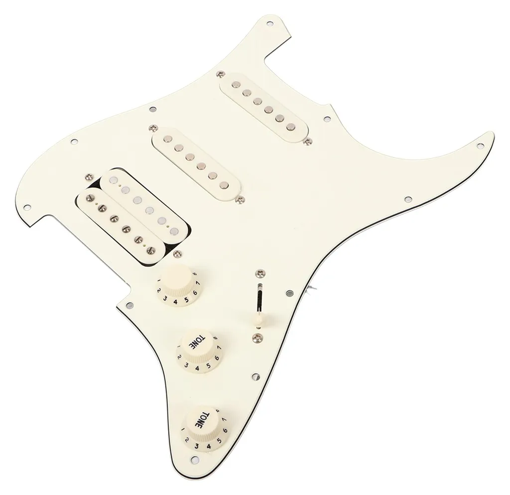 Plaque de montage blanche SSH19 pour guitare avec micros pré-câblés - 4