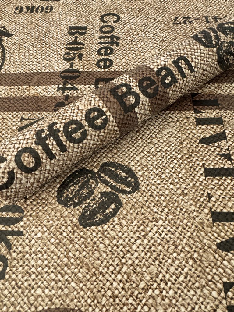 PVC Tischdecke Brasil Wachstuch · Breite & Länge wählbar · abwaschbare Tischdecke · Kaffeesack Kaffee Brazil braun Espresso , Größe:140 x 10...