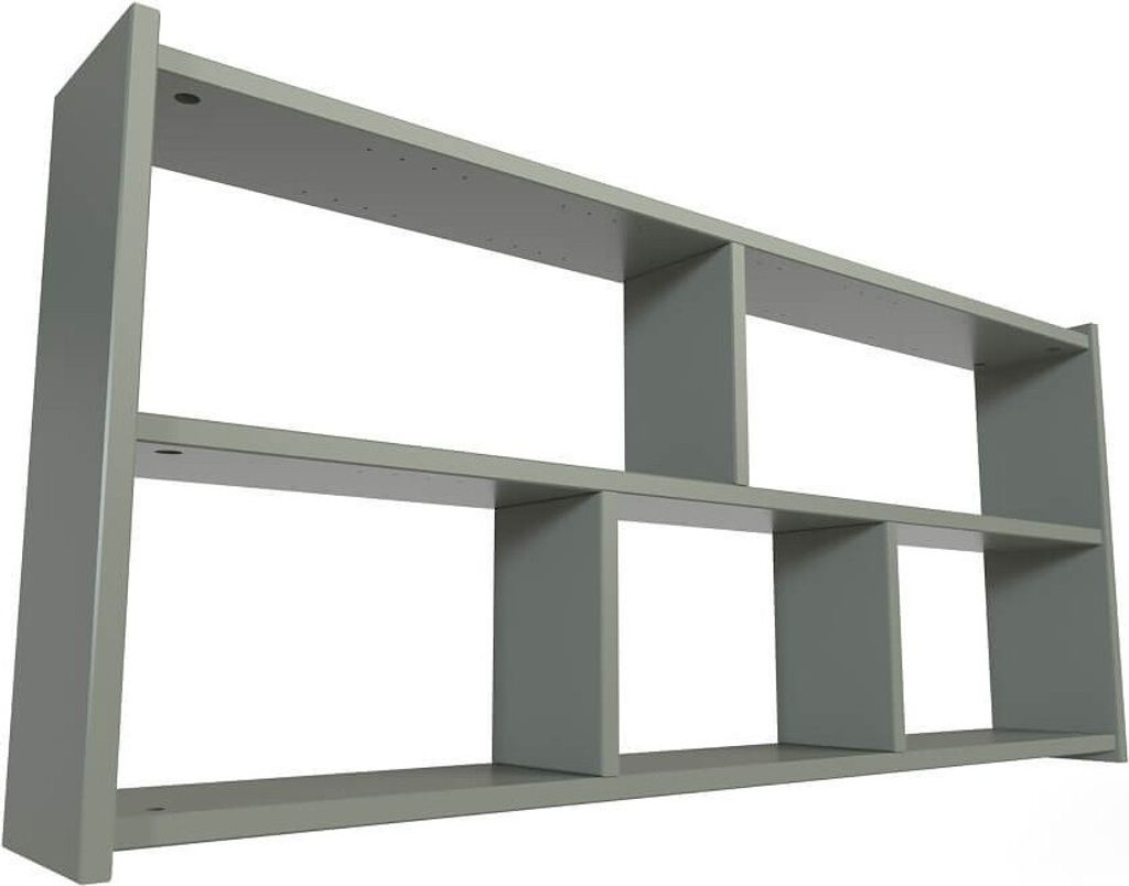 Bett regal Breite 140cm aus Holz für hochbett - Grau