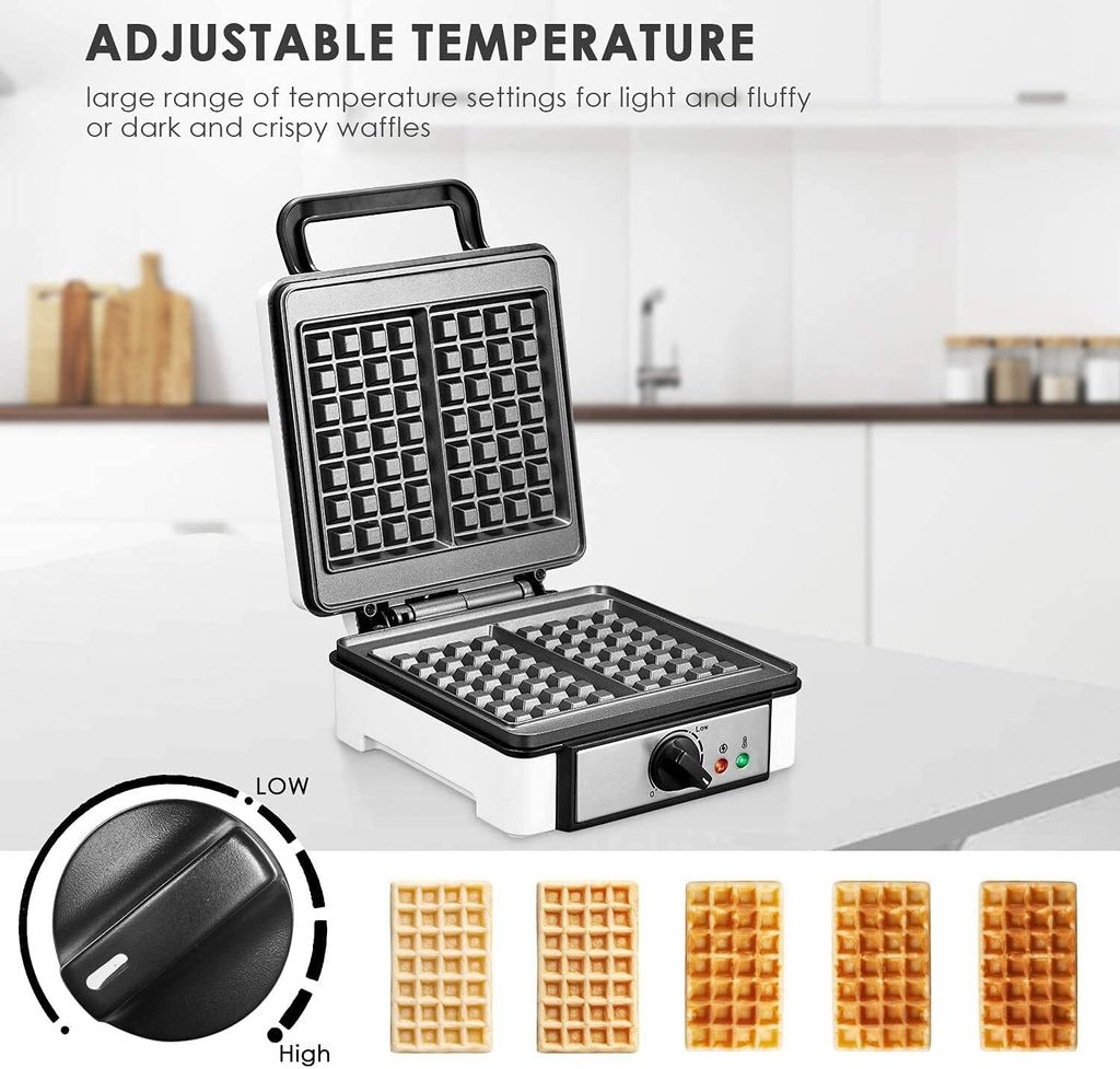 Professionelles Waffeleisen, 1200W Doppelwaffeleisen, 2 Produktbild 6