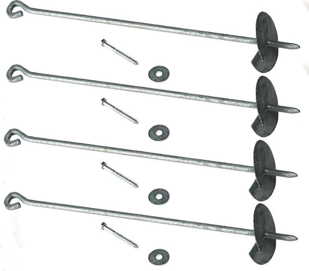 Bodenanker Schaukelanker verzinkt Erdanker Anker Schraubanker für Schaukel Spielturm : 50 cm 4 Stück Länge: 50 cm Stückzahl: 4 Stück