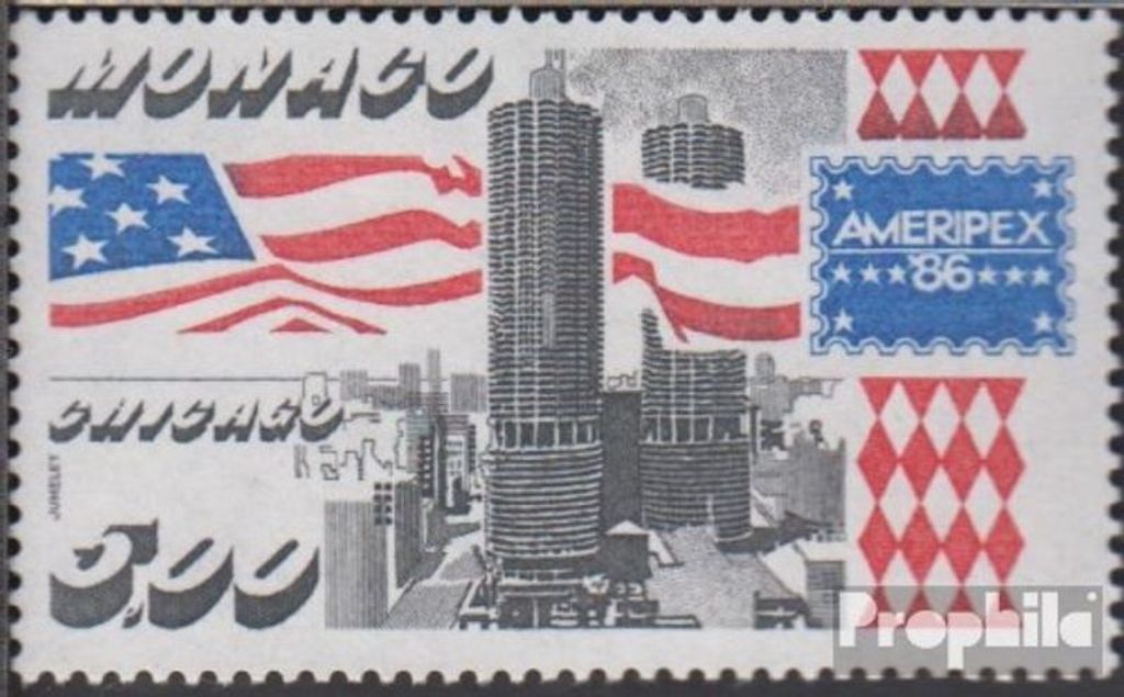 Briefmarken Monaco 1986 Mi 1762 (kompl.Ausg.) postfrisch Briefmarkenausstellung