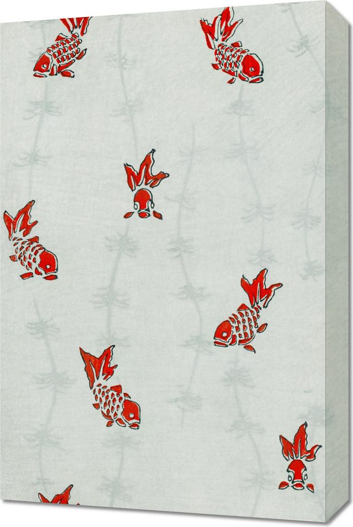 Bild 40x60cm Nahtlos Goldfisch, Bijutsukai Japanisch Vintage