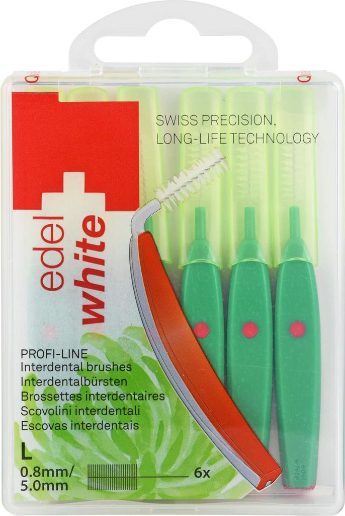 edelwhite pro Interdentalbürste L grün 0,8-5mm, 6 St ZBU Produktbild 
