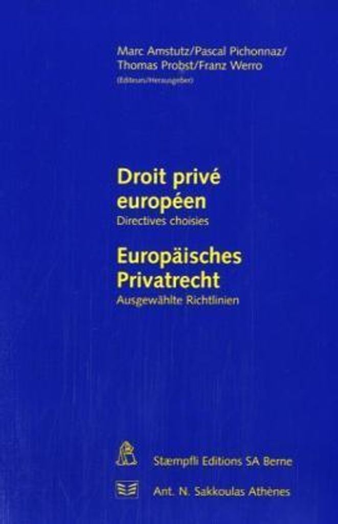 Europäisches Privatrecht.Stämpfli