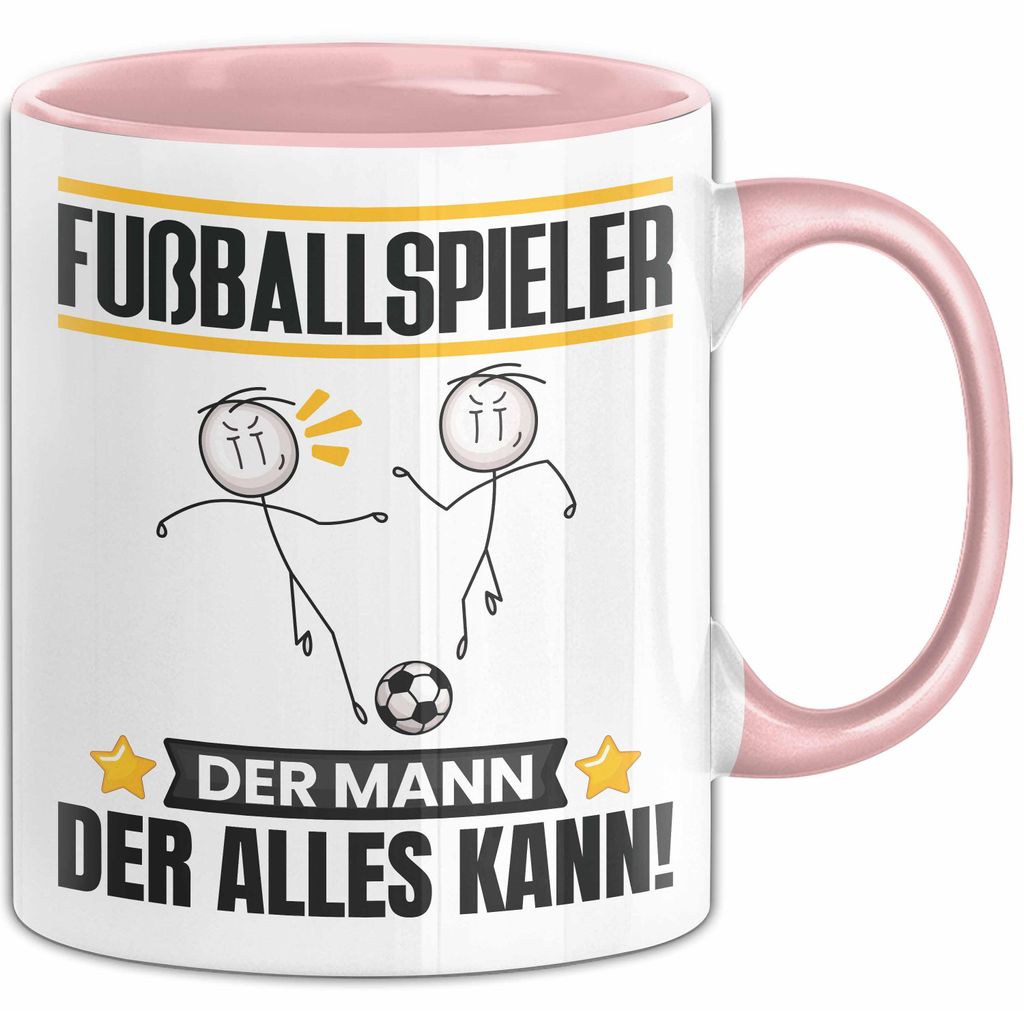 Fußballspieler Tasse Geschenk für Fußballspieler Der Mann Der Alles Kann Geschenkidee zum Geburtstag (Rosa)