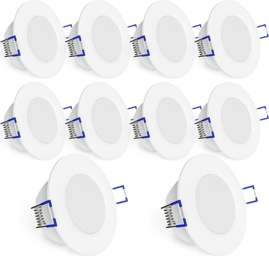 10er Set flache WEEVO LED Einbaustrahler Downlight 2700K 5W Produktbild 1