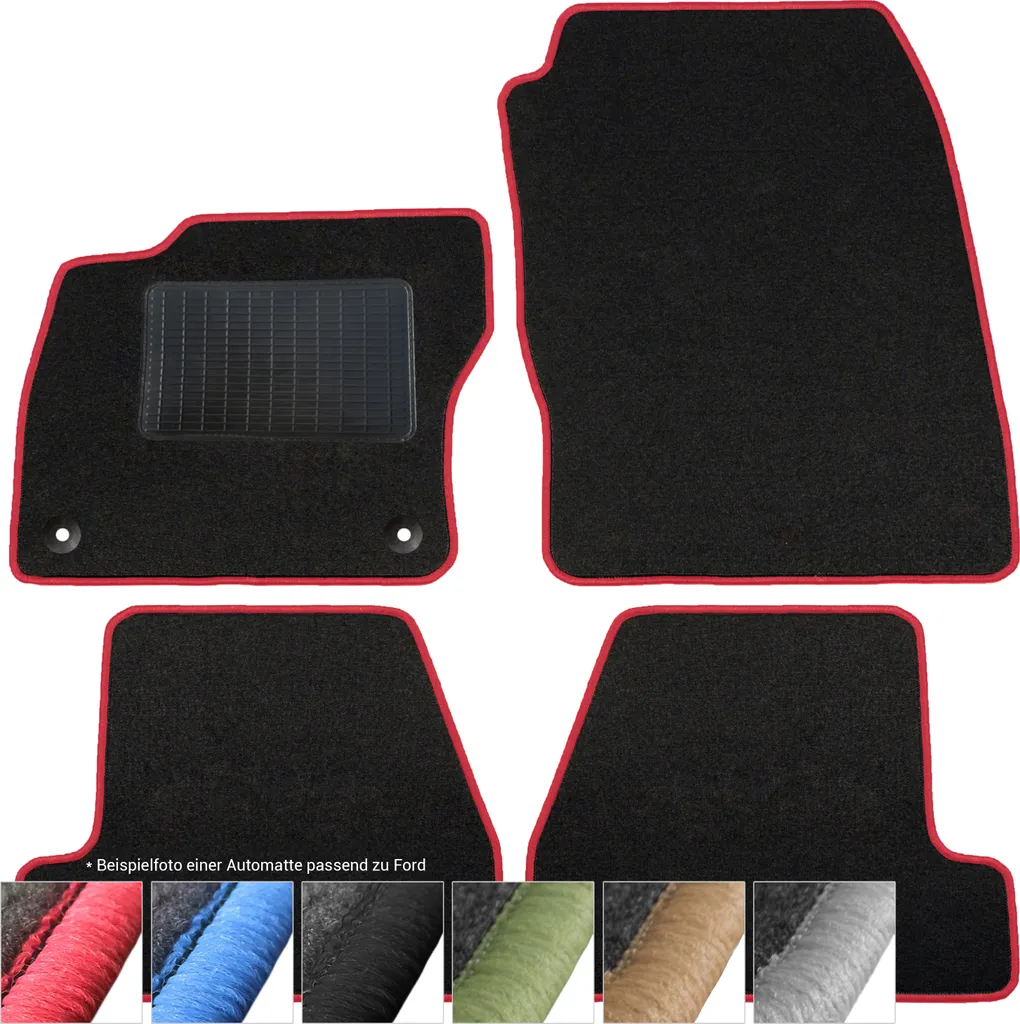 Tappetini Ford Explorer 2001-2006 Velours Nero Cuciture Rosse moto-MOLTICO