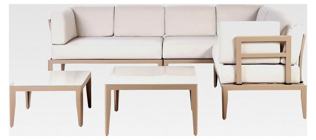 Outdoor-Lounge-Set Aluminium beige für 6 Personen Rima III
