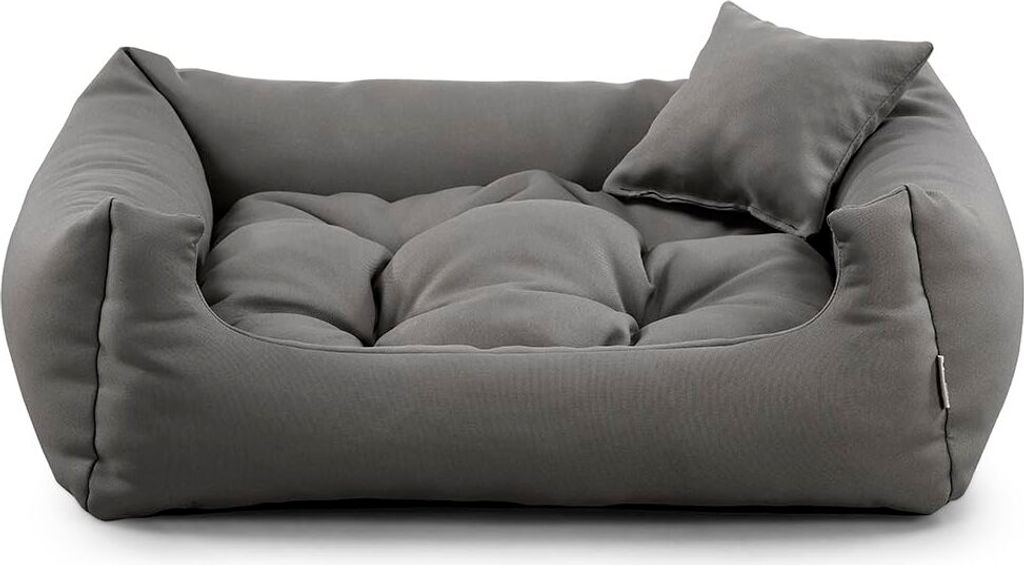 Hundebett NEO – Bequeme Hundeliege aus strapazierfähigem Stoff, langlebiges Hundekissen in hoher Qualität (M - 80x65, Aschgrau)