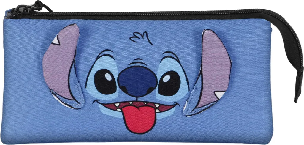 Astuccio Triplo Disney Stitch Tongue Karactermania per Scuola e Hobby