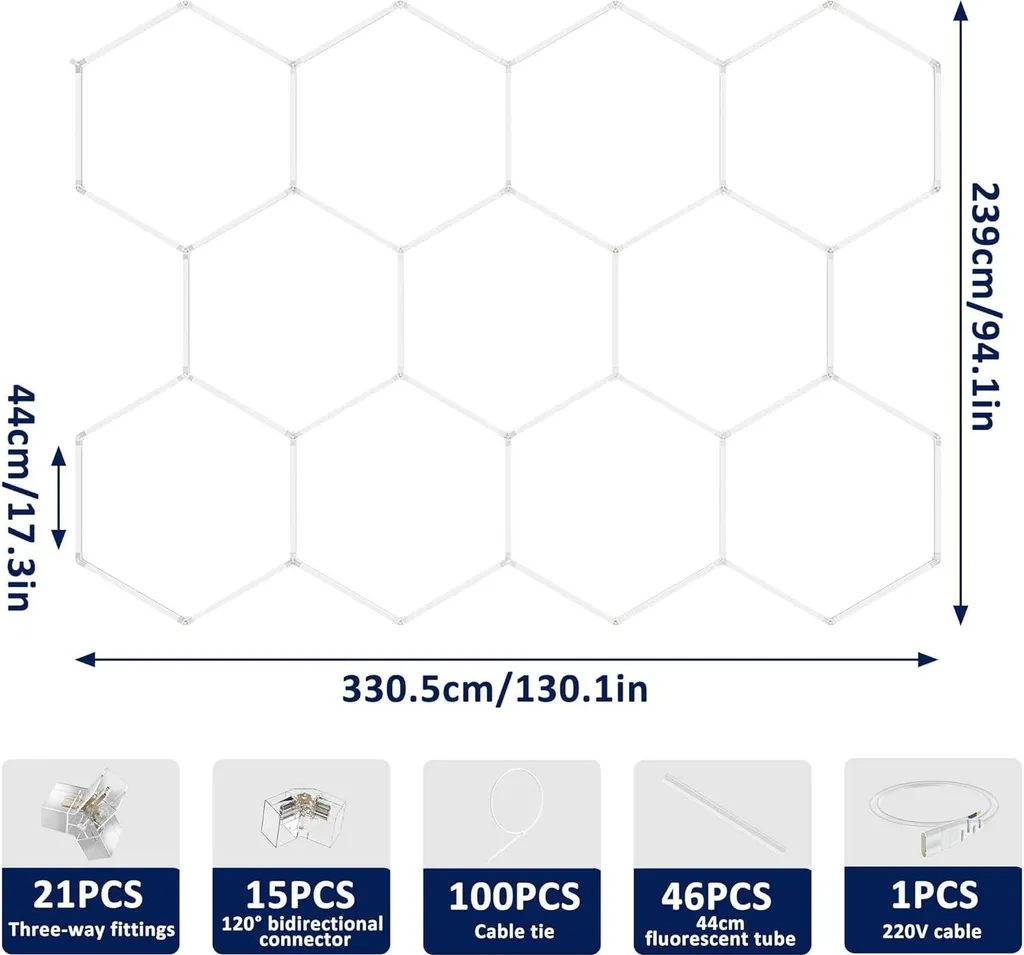 Système d'Éclairage Modulaire LED 6500K à Haute Luminosité (Lot de 11)