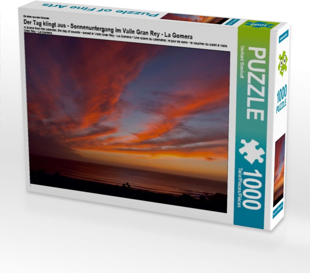 Calvendo Ein Motiv aus dem Kalender Der Tag klingt aus - Sonnenuntergang im Valle Gran Rey - La Gomera 1000 Teile Puzzle quer 640x480mm, Bomhoff Ge...