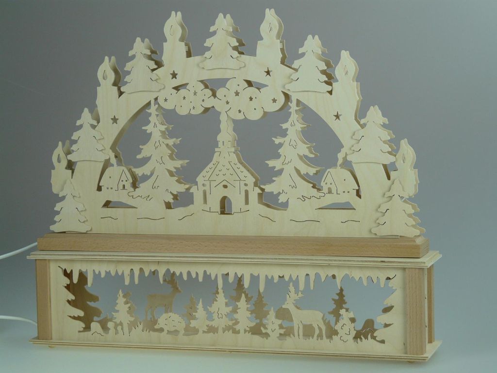 Original Erzgebirgischer Marken Schwibbogen Lichterbogen 50 x 43 cm K50-0_280