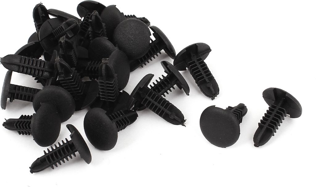 24 Stk. 6 mm x 5 mm x 12 mm Kunststoff Nieten Halteclips Nylon Spreiznieten Befestigung Clip fuer Auto Stossstangenclips