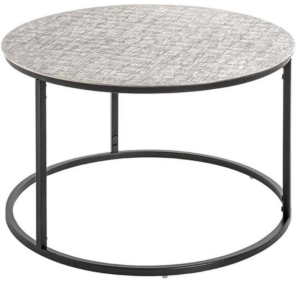 Metallische runde Side-Table in Schwarz und Silber Design