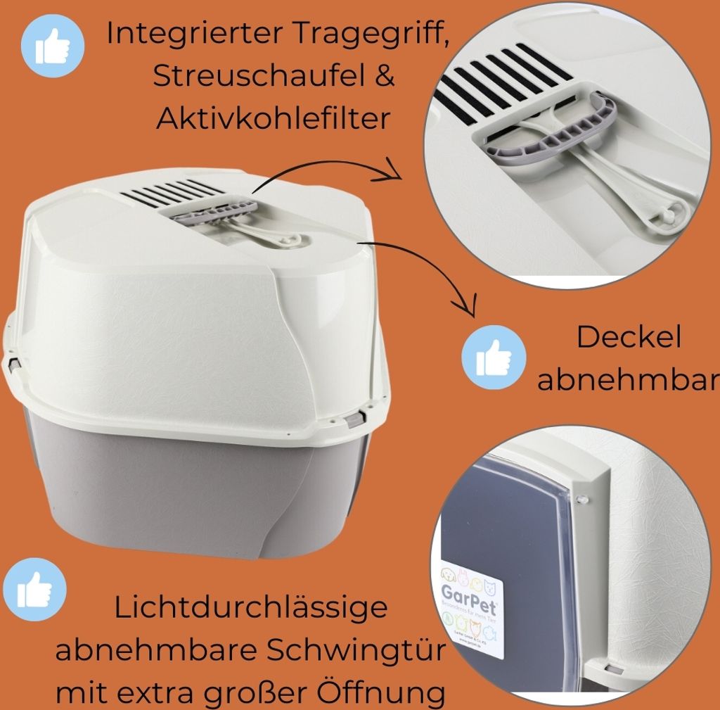 2x Große Eck Katzentoilette Katzenklo Ecke mit Deckel Produktbild 3