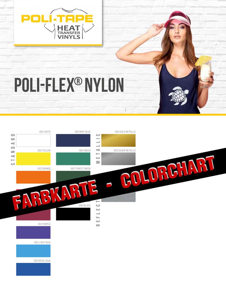 POLI-TAPE POLI-FLEX NYLON - Farbkarte / Farbmuster Produktbild 
