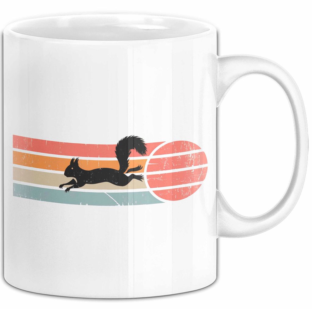 Eichhörnchen Tierliebhaber Retro Tasse Geschenk Lustige Geschenkidee Spruch (Weiß)