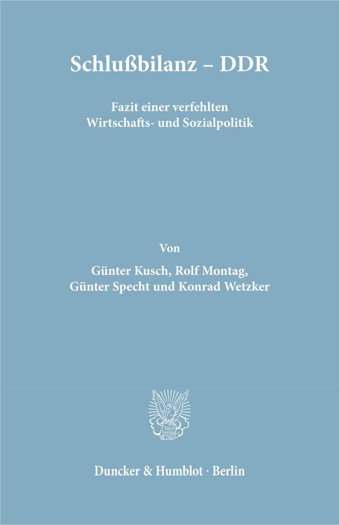 Schlußbilanz DDR.