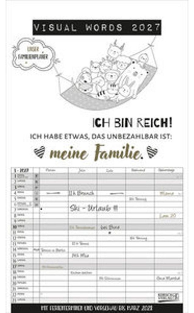 Agenda familiare Visual Words 2027 Immagine del prodotto 