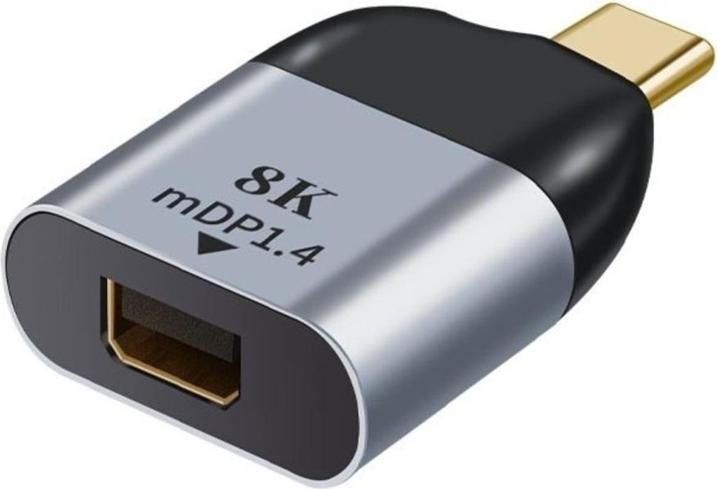 INF Mini DP Buchse auf USB-C Stecker Adapter - 8K Video & Audio Konverter