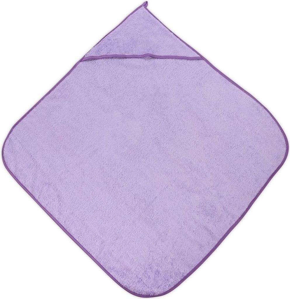 Lorelli Baby-Badehandtuch 80 x 80 cm, Kapuzenhandtuch, Badetuch, ab Geburt lila
