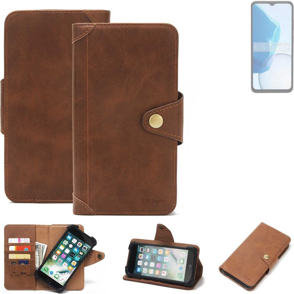 K-S-Trade Handyhülle kompatibel mit Doogee N55 Pro Schutz Hülle Walletcase Bookstyle Tasche Case Handytasche Wallet Flipcase Cover PolyurethanBra...