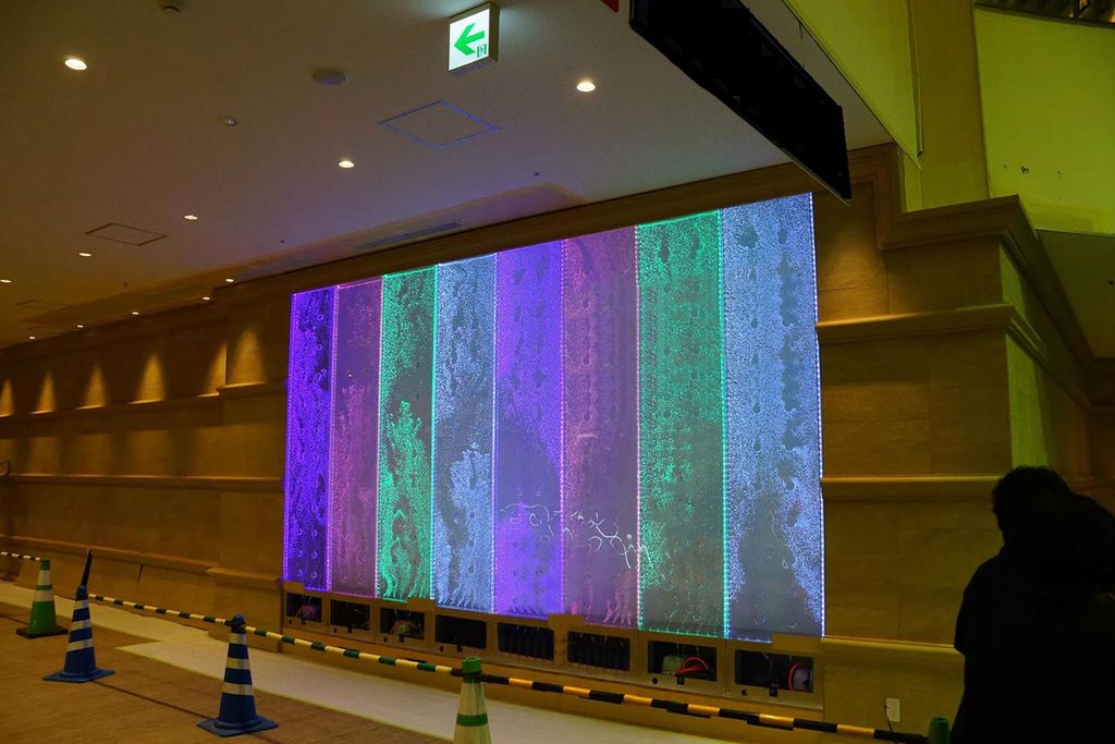 Wandpaneel LED Wasserwand Wasser Wände Wasser Blasen Wand Waterwall 400x250cm