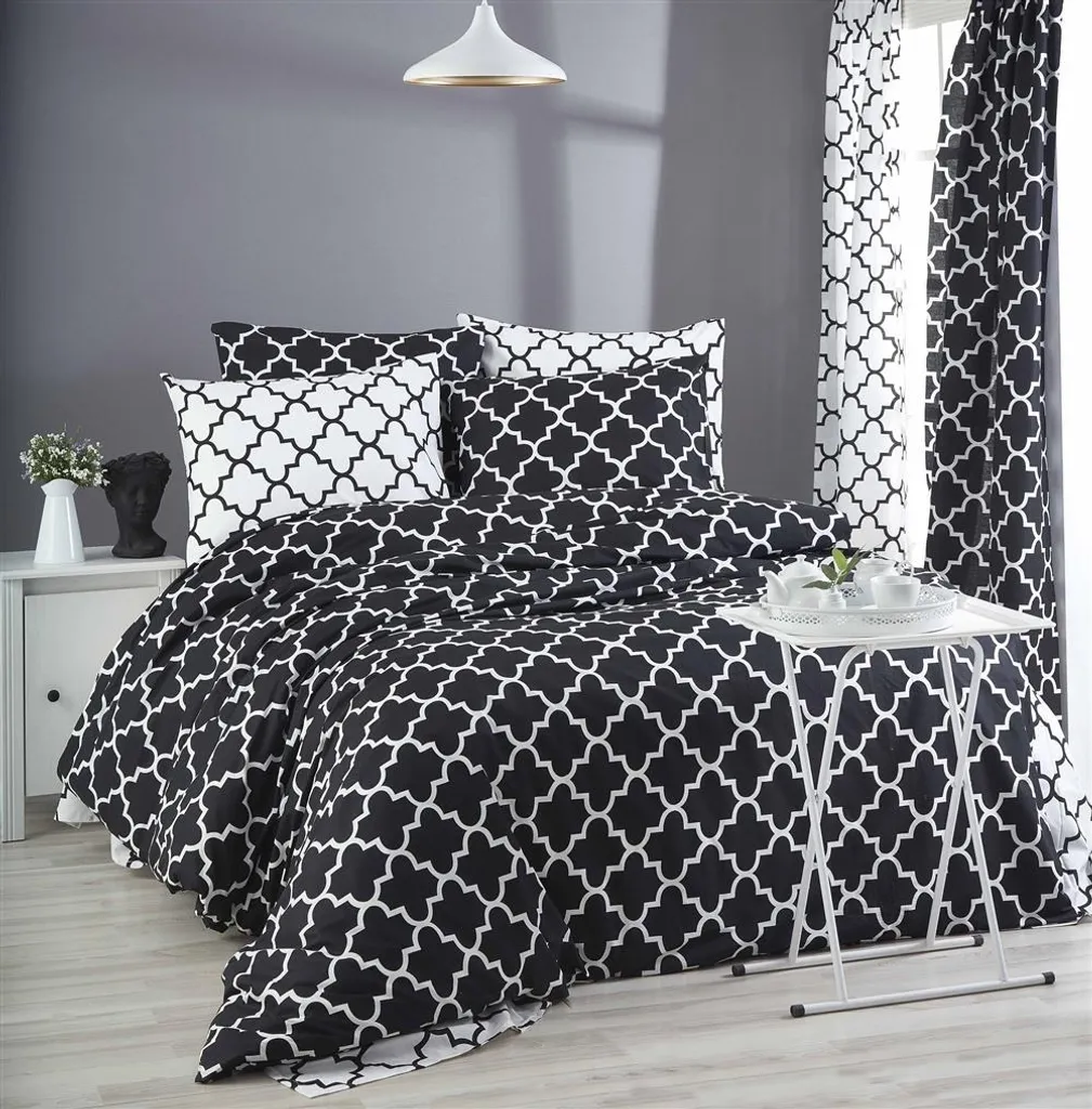 Linge de Lit 200x220 cm PEARL HOME Haute Qualité 4 Pièces Finition Satin