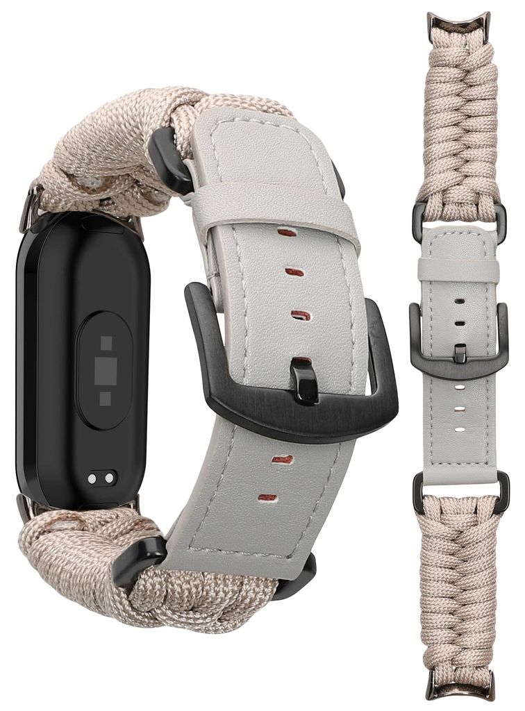 kwmobile Ersatzarmband geflochten kompatibel mit Xiaomi Mi Band 10 / Mi Band 9 / 8 Armband - Fitnesstracker Sportarmband aus Kunstleder mit