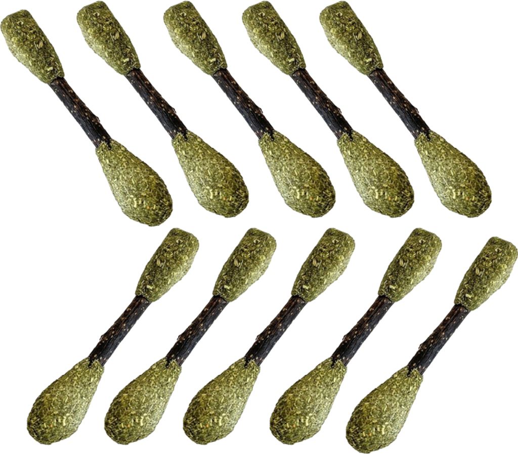 10PCS Holz Und Timothy Heu Sticks Leckereien Für Hamster Kaninchen Chinchilla Ratte Gerbil Und Andere Kleintiere, Dual Head Chew Toys Set