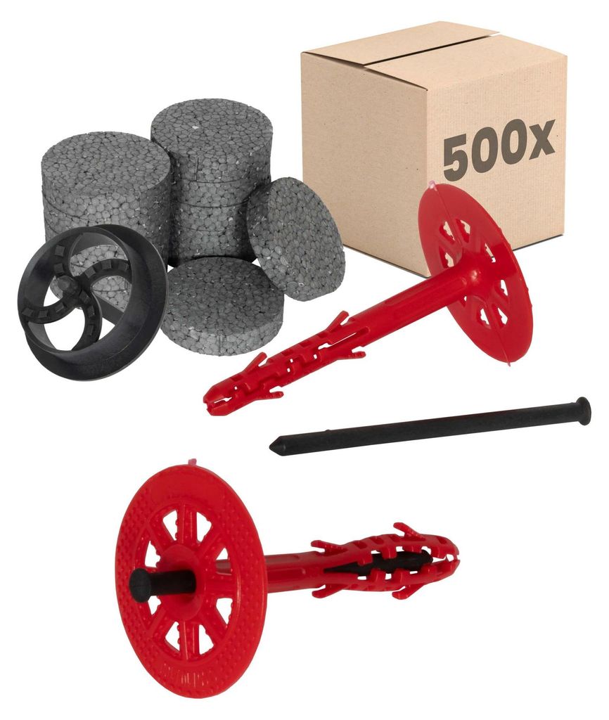 PROTEKTOR Dämmstoffdübel Set Ø10x120mm mit Kunststoffnagel Produktbild 