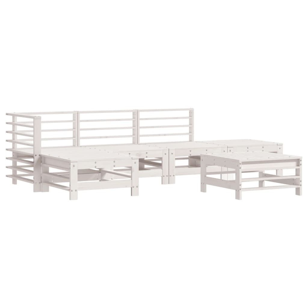 vidaXL 6-tlg. Garten-Lounge-Set Weiß Massivholz Kiefer