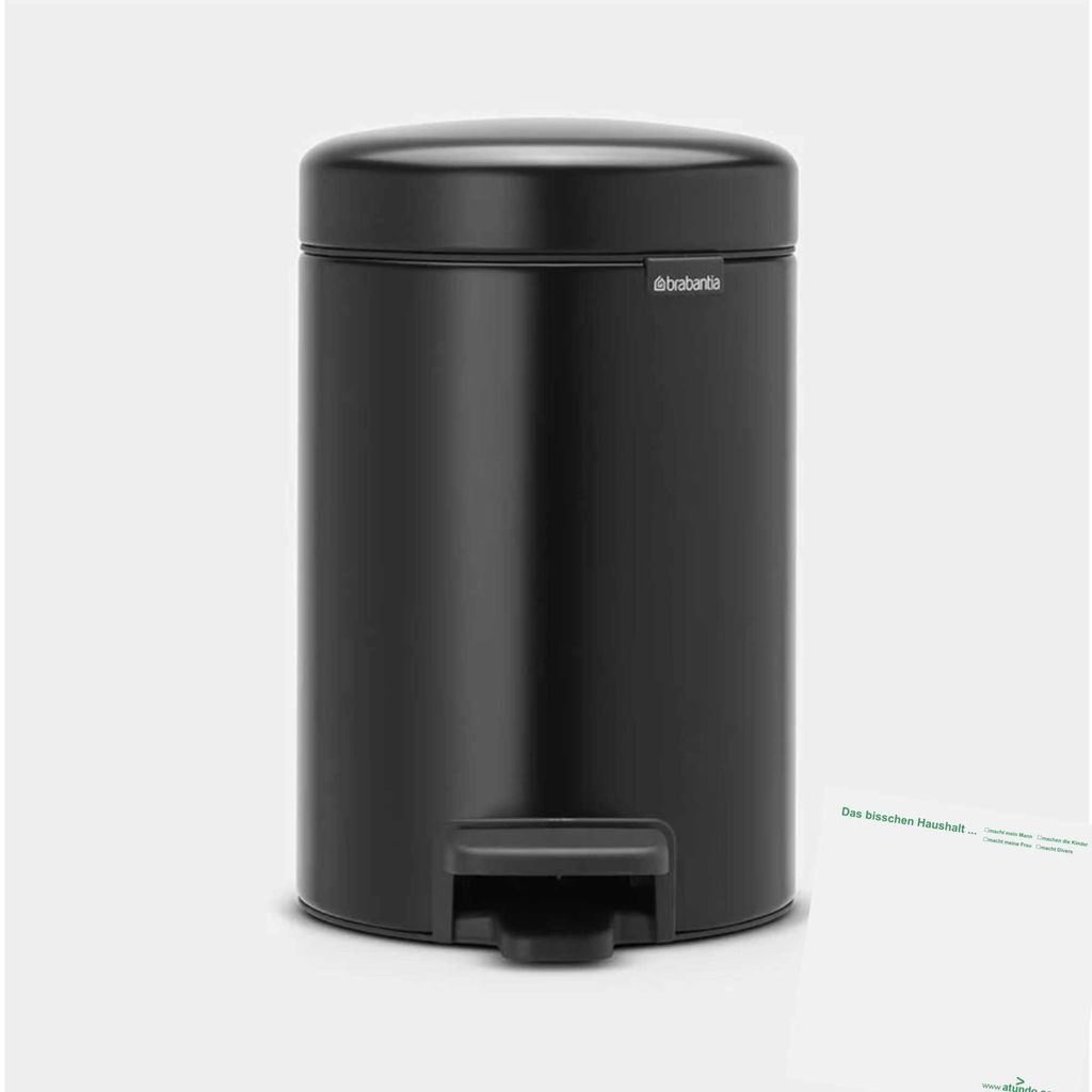 Brabantia Treteimer Newton schwarz (3L Stück) + usy Block